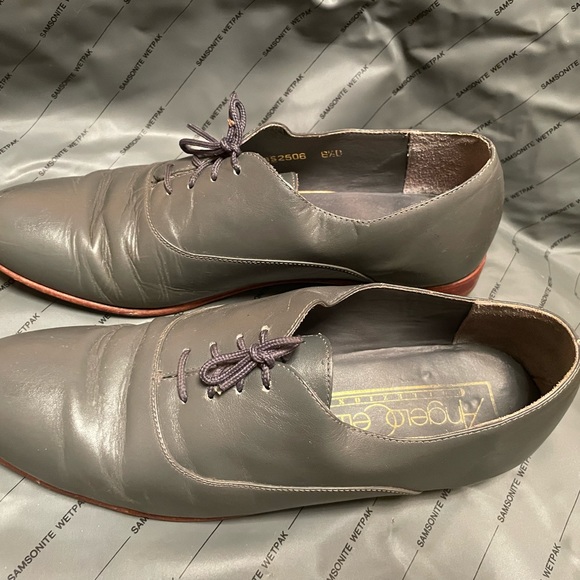 Vintage Angelo gray leather Mens Shoe 8 1/2 - Picture 3 of 6